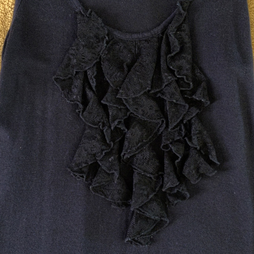 Express Elegant Black Ruffle Tank - Picture 3 of 3